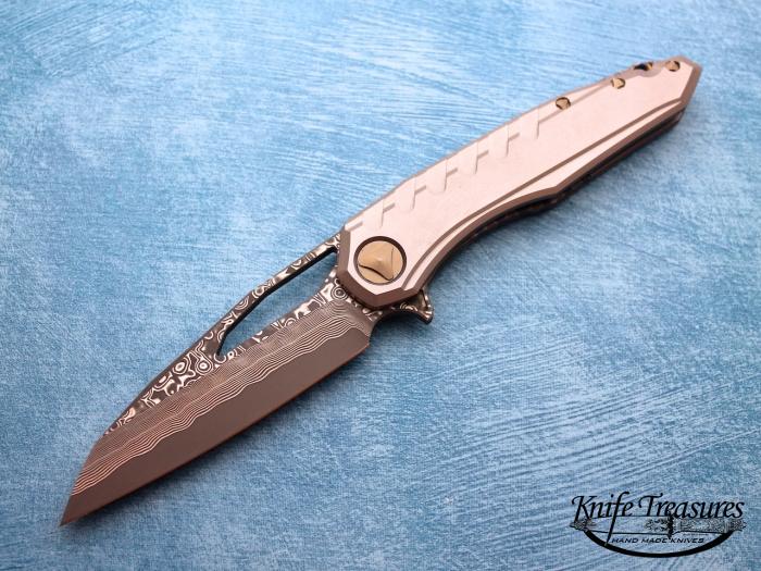 Custom Folding-Inter-Frame, Liner Lock, Hattori San Mai Cowery-X Core, Cowery-X Plate Knife made by Munroe Marfione